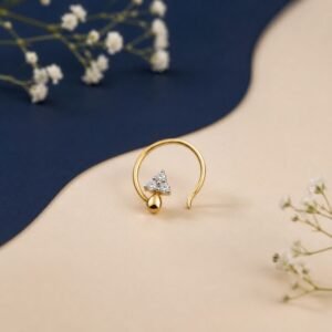 Teardrop Bloom CVD Diamond Nose Ring with floral-inspired elegant luxury design