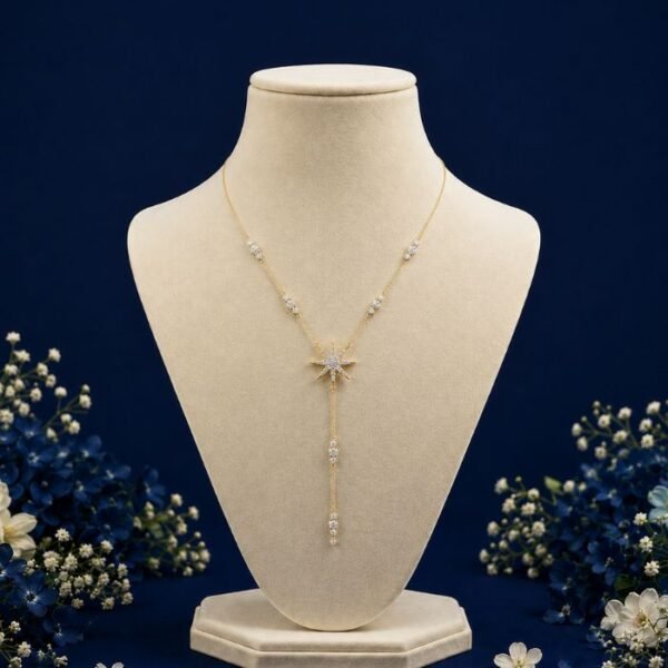 Twinkling Starfall CVD Diamond Pendant front view with celestial star-inspired design
