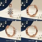 Cluster Chic diamond nose ring multi stone nose pin front side top angled views