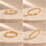Classic Half Eternity Lab Diamond Band Ring in Yellow Gold - Image 2