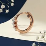 Cluster Chic diamond nose ring multi stone nose pin front side top angled views