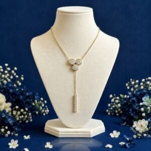 Starlight Cascade Lab Grown Diamond Pendant front side top angled views