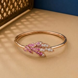 A rose gold diamond vine bracelet featuring a woven lattice of lab-grown diamonds on a neutral background.