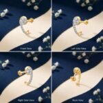 Comet Spark Lab Grown Diamond Nose Ring front side top angled view