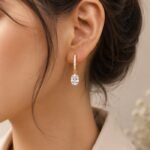 Solitaire Lab-Grown Diamond Drop Hoop Earrings