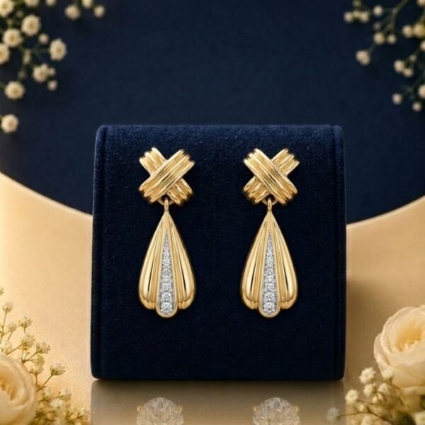 Duchess drop lab grown diamond earrings luxury elegant earrings for women