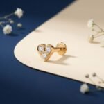 Sweetheart Cluster Lab Grown Diamond Nose Ring front side top angled view