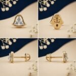 Cupid Shine Lab Grown Diamond Nose Pin front side top and angled view with romantic sparkling diamond design