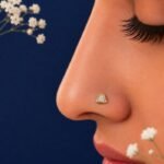 Cupid Shine Lab Grown Diamond Nose Pin front side top and angled view with romantic sparkling diamond design