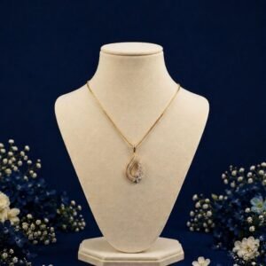 Curved Pear Lab Grown Diamond Pendant with elegant teardrop diamond design