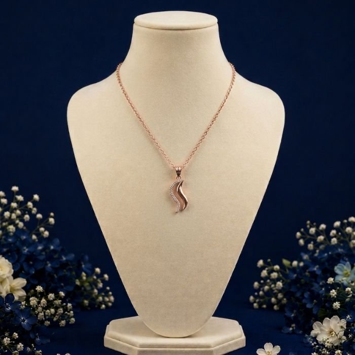 Flowing Grace Lab Grown Diamond Pendant for Women Flowing Grace Lab Grown Diamond Pendant displayed from front, side, top, and angled perspective with elegant curved diamond design