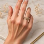 Entwined Infinity Love Ring – Kentley Chevron Gold CVD Diamond Ring for Women