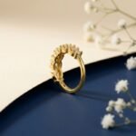 Royal Crown CVD diamond nose ring crown design nose pin front side top angled views
