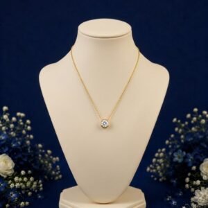 Eclipse Glow Lab Grown Diamond Pendant front view with celestial eclipse-inspired design
