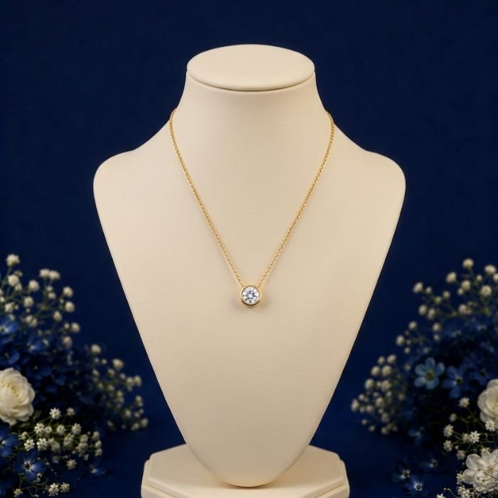 Eclipse Glow Lab Grown Diamond Pendant Necklace for Women Eclipse Glow Lab Grown Diamond Pendant front view with celestial eclipse-inspired design