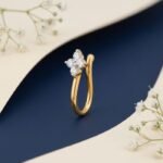 Flora Shine Lab Grown Diamond Nose Ring front side top angled view