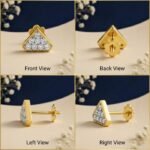 Trilliant cluster lab grown diamond nose pin with geometric multi diamond sparkle design