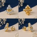 Shimmer crown lab grown diamond nose pin with elegant royal design and sparkling diamond stud