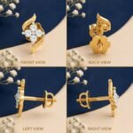 Aura bloom lab grown diamond nose pin elegant floral jewelry close up view