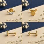 Half moon lab grown diamond nose pin elegant modern jewelry close up view