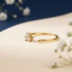 Trinity sparkle diamond nose ring shown in front view, side view, top view, and angled perspective highlighting triple-stone design