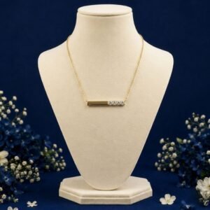 Minimal Bar Lab Grown Diamond Pendant front side top angled views