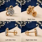 Diamond Daisy lab grown diamond nose pin with elegant floral flower design and sparkling diamonds