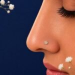 Diamond Daisy lab grown diamond nose pin with elegant floral flower design and sparkling diamonds