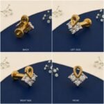Teardrop Cluster Lab Grown Diamond Nose Pin – Elegant Pear Shape Diamond Nose Stud for Women - Image 2
