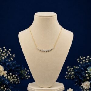 Luna Line Lab Grown Diamond Pendant front view with elegant lunar-inspired linear design