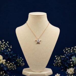 Guiding Star Lab Grown Diamond Pendant displayed from front, side, top, and angled perspective with sparkling celestial star diamond design