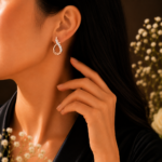 Aura Rose Gold Infinity Diamond Earrings with Certified Lab-Grown Accents - Image 3