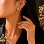 Amara Intertwined Heart Lab Diamond Stud Earrings in 14K Rose Gold - Image 3