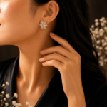 Fleur Radiant Lab Diamond Flower Cluster Stud Earrings in 14K Yellow Gold - Image 3