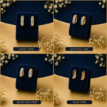 Gold Double Row Hoops with Lab-Grown Diamonds | 14k Custom Huggie Earrings - Image 2