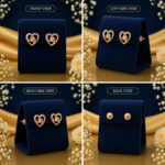 Amara Intertwined Heart Lab Diamond Stud Earrings in 14K Rose Gold - Image 2