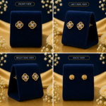 Fleur 14K Gold Floral Stud Earrings with Certified Lab-Grown Diamonds - Image 2