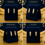 Gold Diamond Hoops with Lab-Grown Stones | 14k Custom Huggie Earrings - Image 2