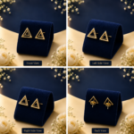 Vanguard 3D Geometric Triangle Stud Earrings in 18K Gold - Image 2