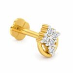 Diamond Vine Lab Grown Diamond Gold Nose Pin Detailed View