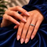 Double Pear Blue Topaz Pavé White Gold Ring - Image 3