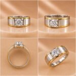 Dual Tone Diamond Band - Fusion of Modern Contrast & Masculine Style - Image 2