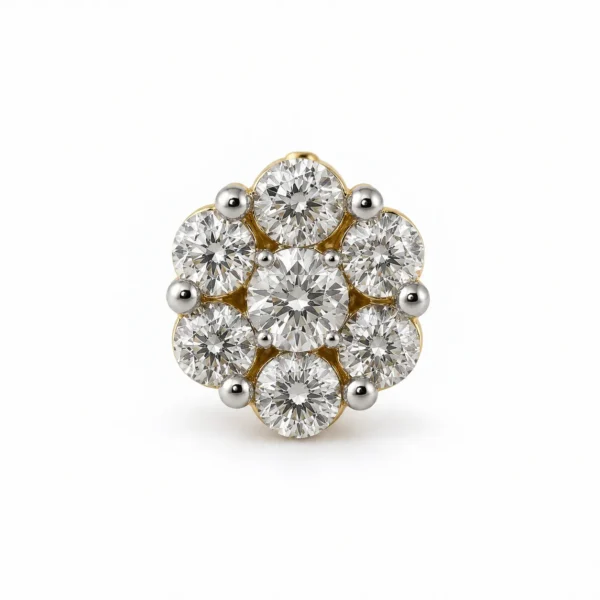 Elegant Everyday Lab Grown Diamond Gold Nose Pin – Front View