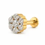 Elegant Everyday Lab Grown Diamond Nose Pin in Gold – Angled View