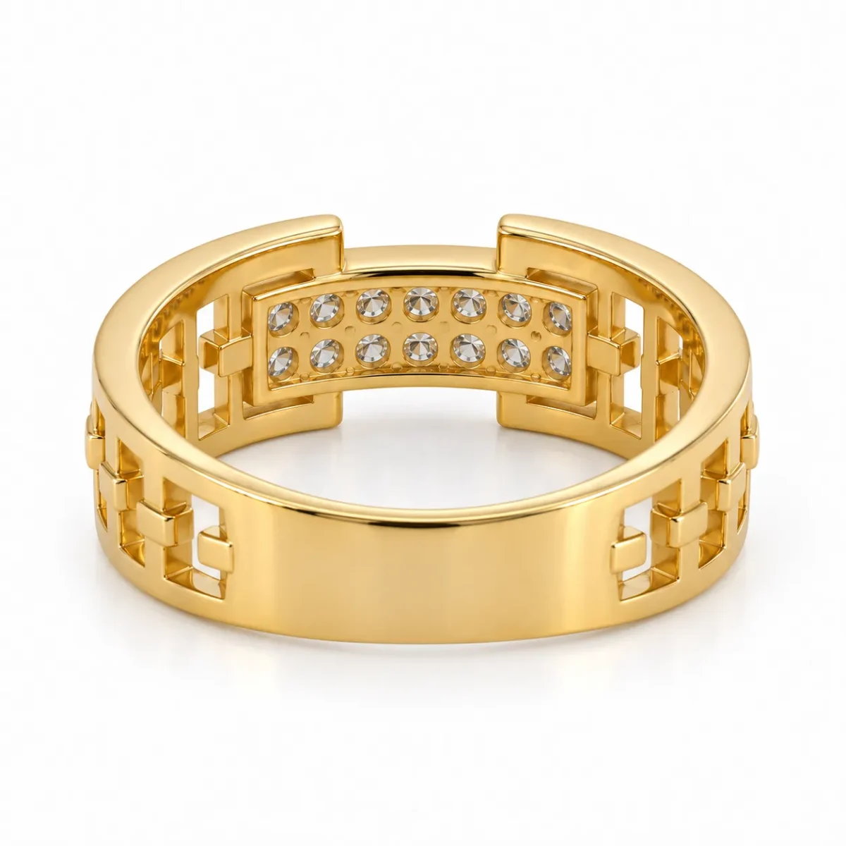 Royal Grid Lab Grown Diamond Men’s Ring Back View
