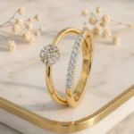 Flora Luxe CVD Diamond Band Gold Ring with floral design featuring lab grown diamonds in elegant gold finish
