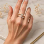 Flora Luxe CVD Diamond Band Gold Ring with floral design featuring lab grown diamonds in elegant gold finish