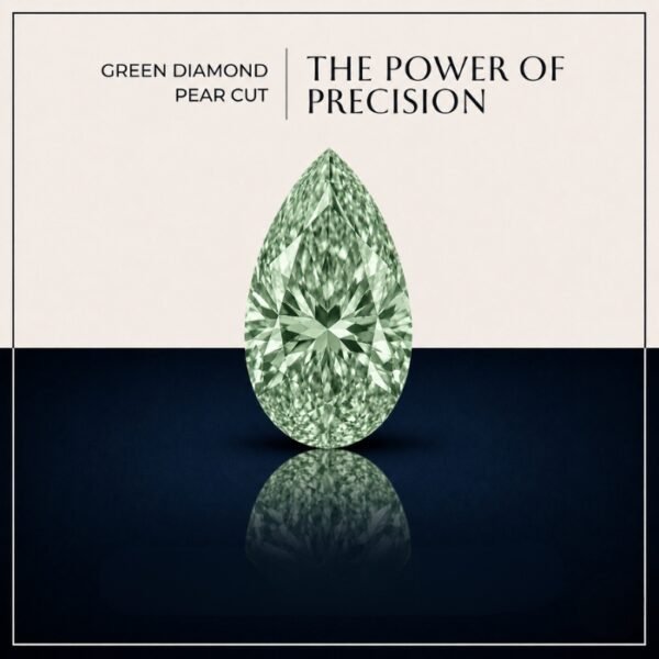 Loose Green Pear Cut Lab Grown Diamond with Brilliant Sparkle