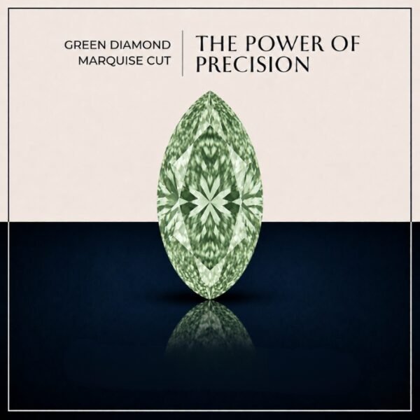 Loose Green Marquise Cut Lab Grown Diamond with Brilliant Sparkle