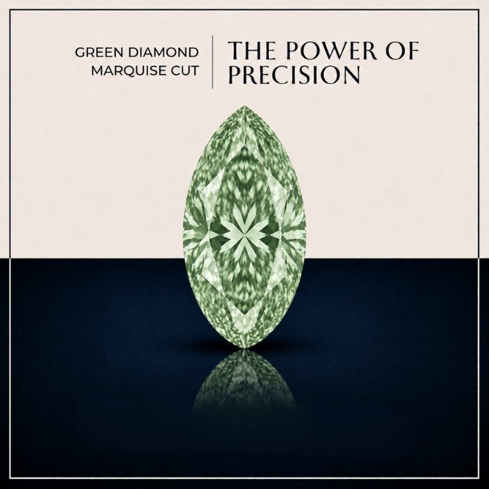 Luxury Loose Green Marquise Cut Lab Grown Diamond Loose Green Marquise Cut Lab Grown Diamond with Brilliant Sparkle